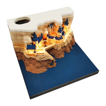1 ШТ Блокнот Castle 3D на 2024 год, календарь, блокнот для заметок, украшения с подсветкой
