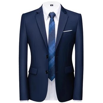 2023 Модный Новый мужской повседневный бутик, однотонный костюм, пальто / Мужской Приталенный Высококачественный Деловой Свадебный блейзер для жениха, куртка