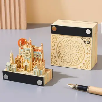 3D блокнот для заметок Креативная трехмерная резьба по бумаге Заметки о храме Циншуй Настраиваемые блокноты для рисования