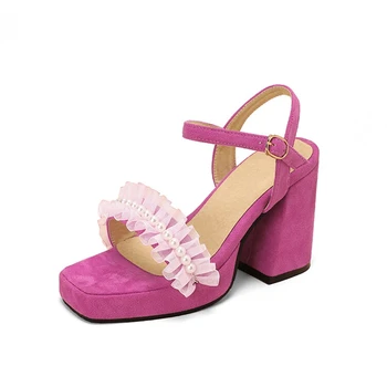 BLXQPYT Zapatos De Mujer / 2022 Роскошные Дизайнерские Женские Босоножки С Открытым носком На платформе и каблуке Плюс Размер 43 Вечерние Свадебные Женские туфли X5