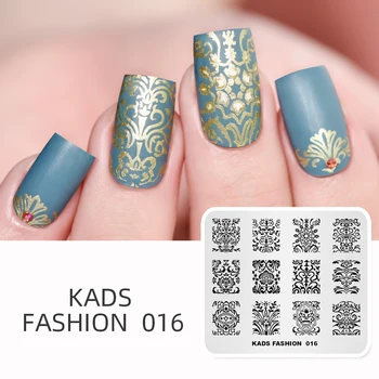 KADS Fashion 016 Пластины для маникюра и тиснения ногтей Шаблон для печати изображений Трафарет для дизайна ногтей DIY