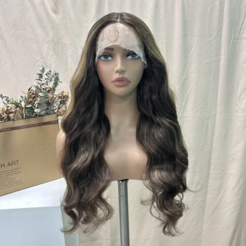 X-TRESS Длинные парики с объемной волной, мягкие натуральные синтетические волосы средней части, Прозрачный парик с кружевом спереди для чернокожих женщин, термостойкий