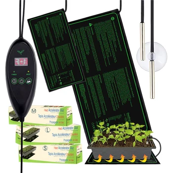 Грелка для рассады с регулятором температуры, датчик температуры почвы, Гидропонная грелка для роста растений, Прорастание семян