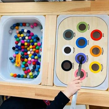 Детский сенсорный лоток, настольная игра, деревянная плитка, взаимодействие родителей и детей, игрушки для раннего развития Монтессори, детские игрушки, развивающие