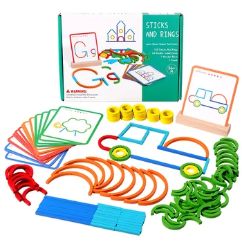 Детское деревянное кольцо головоломка для раннего образования идеи деревянных головоломок для детского сада сборка блоков-головоломок разнообразные игрушки
