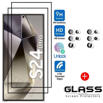 Для Samsung Galaxy S24 Ultra Glass Samsung Galaxy S24 Plus закаленное стекло с полным клеевым покрытием, защитная пленка для камеры S24