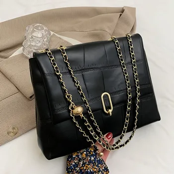 Женские сумки через плечо роскошного бренда 2021, высококачественная сумка-тоут из кожи с клапаном и цепочкой, сумка через плечо минималистичного женского дизайна Bolsa