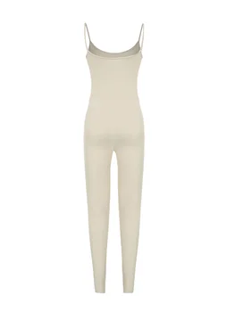 Женский комбинезон без рукавов с V-образным вырезом, регулируемой завязкой на талии и широкими брюками для повседневного и элегантного образа