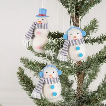 Легкое украшение в виде снеговика, Украшение для Рождественской елки, Подвеска в виде куклы-снеговика, Шерстяной фетровый шарф, Шляпа, Маленький подарок на праздник