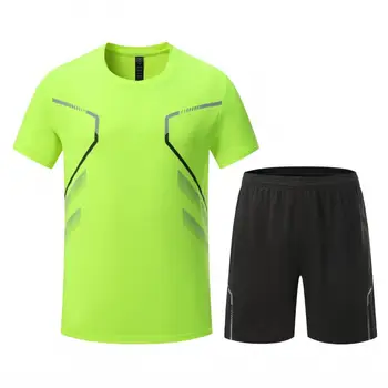 Летняя мужская футболка, повседневный комплект с коротким рукавом + шорты, костюм-двойка оверсайз, высококачественная тренировочная одежда