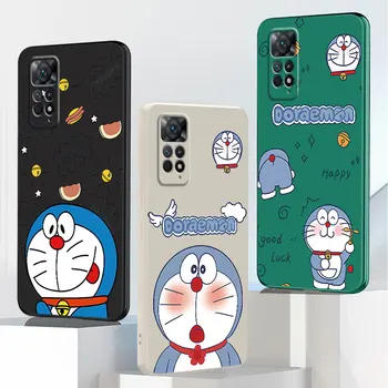 Матовый Бампер Cute D-Doraemon Роскошный Чехол для Xiaomi Poco M4 Pro M5 F3 GT C40 M3 F4 X3 X4 NFC M5s X3 Pro X4 Квадратная Жидкая Крышка