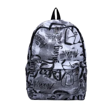 Модный нейлоновый рюкзак с персонализированными граффити Студенческая школьная сумка Студентка колледжа Повседневный рюкзак Для девочек Игровой рюкзак для путешествий