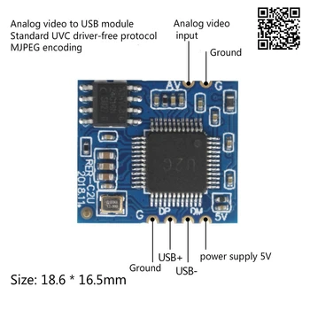 Модуль аналогового AV-видео на цифровую USB-камеру CVBS на USB-чип UVC без драйверов
