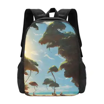 На Тропическом Пляже Модный Узор Дизайн Путешествия Ноутбук Школьный Рюкзак Сумка Пейзаж Пляж Море Лес Тропический