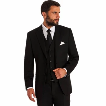Новейший Свадебный костюм из 3 предметов, Приталенный Смокинг для Шафера Жениха, Сшитый на заказ Деловой костюм для Мужчин (Блейзер + Жилет + брюки), Костюм Homme