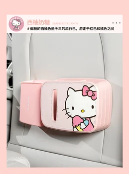 Новый Sanrio Kawaii Аниме Hello Kitty Kt Cat Автомобильная Коробка Для Салфеток Мусорное Ведро Многофункциональные Органайзеры Для Хранения Спинки Сиденья Аксессуары Подарок