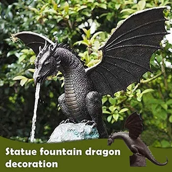 Огнедышащий фонтан воды, Статуя Дракона из смолы, Водный пейзаж, Скульптура дракона 2023 г.