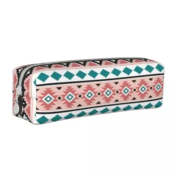 Пенал в богемном стиле в стиле бохо, классический ацтекский узор, розовые сумки для ручек, школьные принадлежности для студентов, подарочный пенал для карандашей
