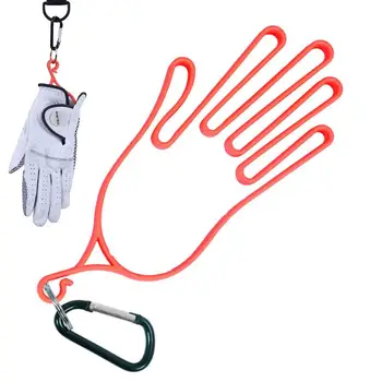 Перчатки для гольфа Носилки Инструмент для игроков в гольф Снаряжение Пластиковый держатель для перчаток для гольфа Стойка Сушилка Вешалка Носилки с карабином Аксессуары для гольфа