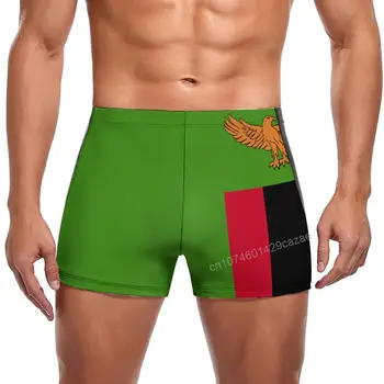 Плавки С флагом Замбии, Быстросохнущие Шорты Для мужчин, Пляжные Шорты для плавания, Летний подарок