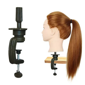 Регулируемая модель тренировочной головки манекена, держатель для парика, настольный зажим, черный цвет, 1 штука