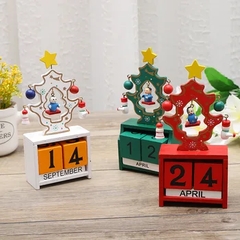 Рождественский обратный отсчет деревянное украшение календаря DIY Рождественские украшения для рабочего стола креативный календарь украшение дома