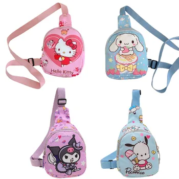 Сумка Sanrio через плечо с рисунком Каваи Cinnamoroll Kuromi, нагрудные сумки, детская игрушка, сумка-мессенджер для детей, рюкзак для путешествий