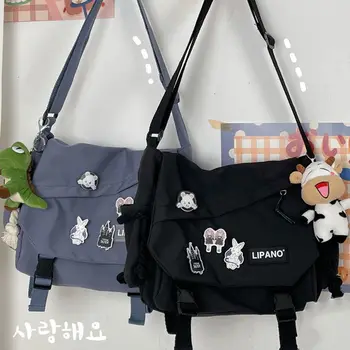 Сумка через плечо в корейском стиле, сумки через плечо большой емкости для девочек-подростков, мужская сумка-мессенджер в стиле харадзюку, студенческие школьные сумки