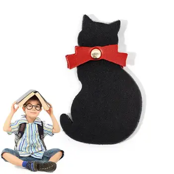Угловая закладка Черная в форме кошки Прекрасная закладка для чтения Прочные зажимы для книжных страниц Легкие Забавные Книжные страницы