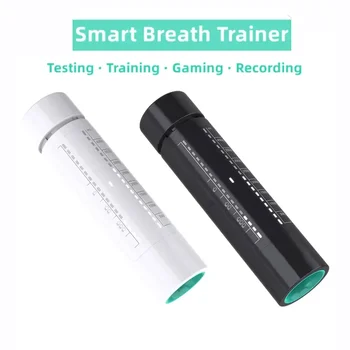 Умный дыхательный тренажер, портативный тренажер для тренировки активности легких, светодиодный дисплей, упражнение для жизнедеятельности с приложением Bluetooth
