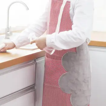 Фартук с карманами, Маслостойкий, полосатый Фартук шеф-повара с карманом, регулируемый Кухонный фартук для приготовления пищи, протираемый для женщин / мужчин