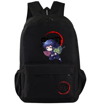 Школьная сумка для косплея Anime Demon Slayer, черный рюкзак, студенческий мультяшный рюкзак для книг, рюкзак для ноутбука, дорожная сумка на открытом воздухе